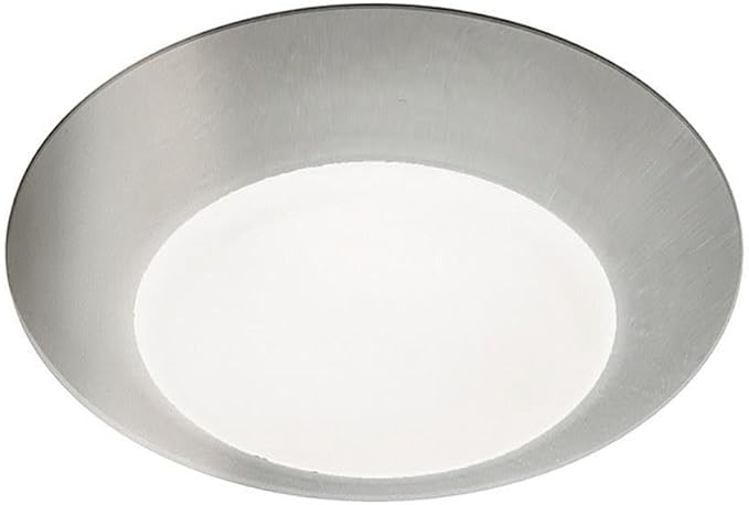 WAC Lighting Disc 4in LED Round Flush Mount with Recessed Retrofit Kit 3000K CCT 12W 725 Lumens in Brushed Nickel