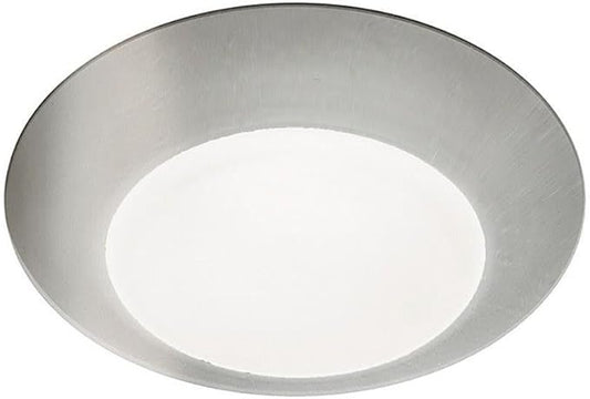 WAC Lighting Disc 4in LED Round Flush Mount with Recessed Retrofit Kit 3000K CCT 12W 725 Lumens in Brushed Nickel