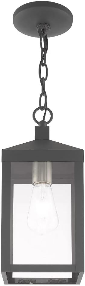 Livex Lighting 1 Light Brushed Nickel Outdoor Pendant Lantern
