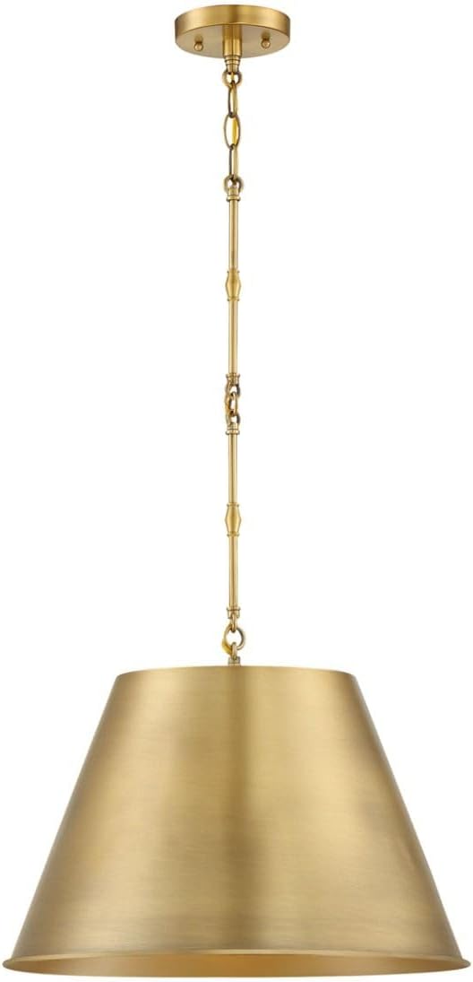 Savoy House 7-231-1-322 Alden Traditional Metal Pendant, 1-Light 60 Watt, 13" H x 18" W, Warm Brass