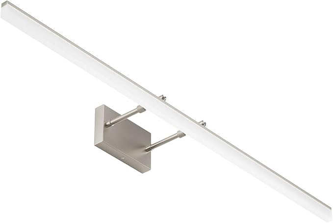 Aipsun 48inch Brushed Nickel Bathroom Llight Fixtures LED Vanity Light Adjustable Modern Vanity Lights Over Mirror Rotatable Lighting 5500K