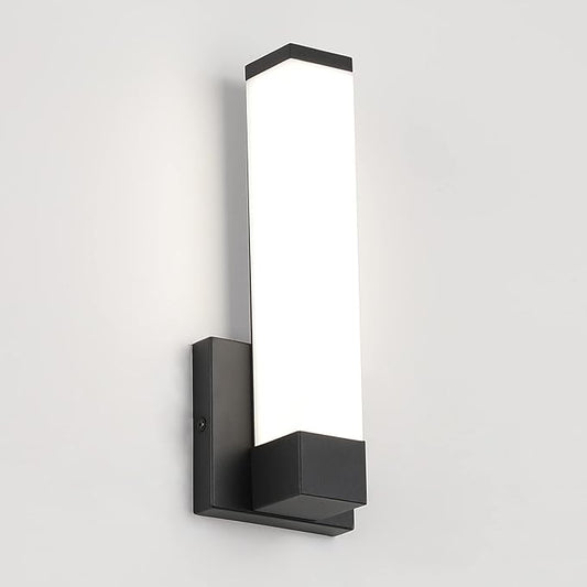 Dimmable Wall Lights for Bedroom Modern Black Indoor LED Hallway Sconces Corner Light 12" Inch Height 12W 4000K Bedside Stair Sconces Wall Lighting Lamps 110V AC.