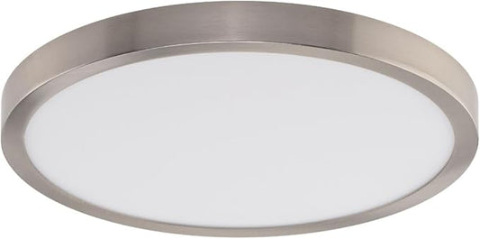 Builder Essential Round LED 11in Flush Mount 21W 2,050 Lumens with 5-CCT Selectability 2700-3000-3500-4000-5000K in Brushed Nickel