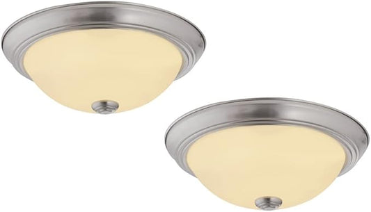 Design House 11 Inch Hays Integrated LED Ceiling Light 2-Pack, Indoor, Frosted Glass, Satin Nickel – Design House, 579169