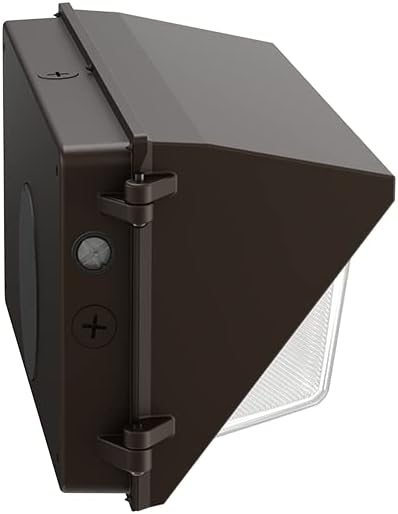 Lithonia Lighting 17" LED Wall Pack Outdoor Light Fixture, 3-Way Selectable CCT 3000K/4000K/5000K, Adjustable Lumens, Dusk to Dawn Photocell, UVOLT, Bronze (TWR2 LED ALO SWW2 UVOLT PE DDBTXD)