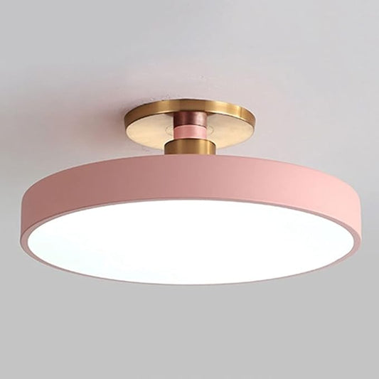 CHENKUI Macaron Ceiling Light LED Half Flush Mount Modern Ceiling Lamp Fixture Three-Tone Light (3000K/4500K/6000K) Ceiling Lighting Easy Installation of Round Lights for Entrance