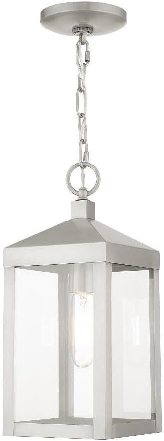 Livex Lighting 1 Light Brushed Nickel Outdoor Pendant Lantern