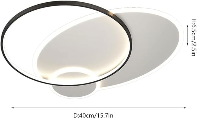 Modern Minimalist Flush Mount Ceiling Light Ultra Thin Three Color Dimmable Recessed Lamp for Bedroom Living Room Study(Gold,15.7in)