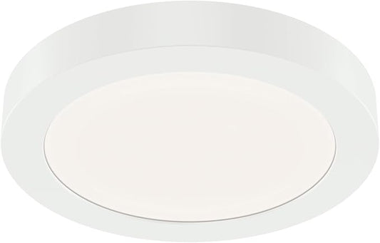 KICHLER Ara 5.32" Modern Minimal Round LED Downlight in White, for Wet Indoor Locations, Supplemental Lighting, Integrated LED, Edge-Lit Technology, 750 Lumens, Dimmable to 10%, 53005WH30