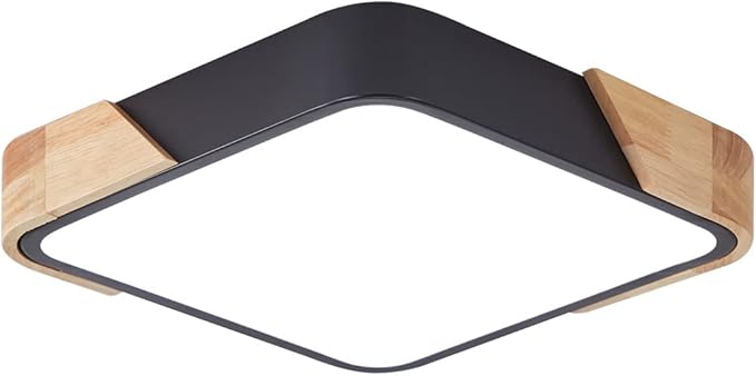 Modern Flush Mount Led Ceiling Light, 24W Black, 11.8 Inch, Cool White, 6500K for Bedroom, Kitchen, Living Room, Hallway