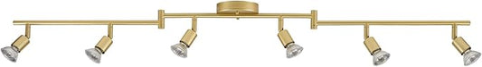 Globe Electric 57505 Payton 6-Light Foldable Track Lighting, Painted Brass
