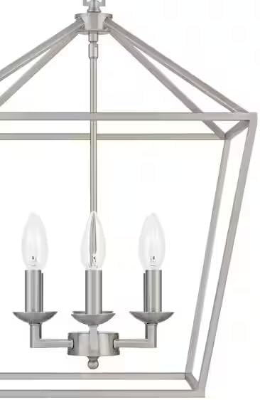 LYTIO 6 Light Chandelier Fixture with Caged Metal Shade Modern Flush Mount Ceiling Light 16 Inch Pendant Lighting Fixture Decoration for Bedroom Hallway Living Room