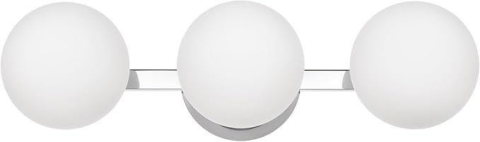 Chrome Globe Bathroom Vanity Light Fixtures, Modern 3 Lights Wall Lighting, Porch Wall Mount Light Fixture for Bathroom, Over Mirror Cabinets