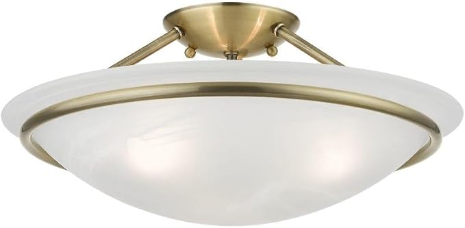 Livex Lighting 4824-07 Newburgh 3-Light Ceiling Mount, Bronze