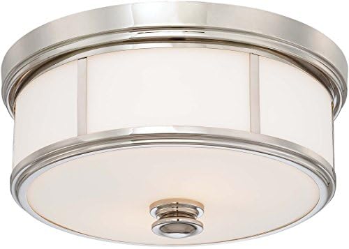 Minka Lavery Flush Mount Ceiling Light 6369-613 Low Profile Fixture, 5-Light 300 Watts, Polished Nickel