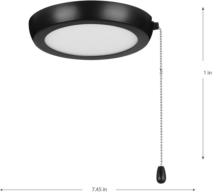 Progress Lighting P260002-31M-30 AirPro 1-Light Transitional Integrated LED Edgelit Ceiling Fan Light Kit Matte Black with Opal Shade