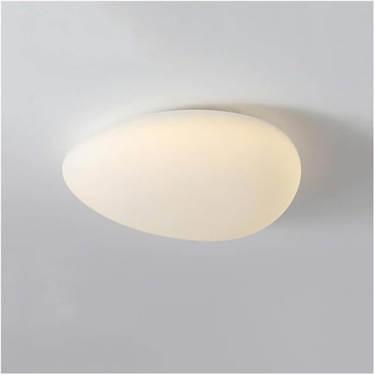 KISAD Modern Minimalist Pebble Shape Flush Mount Ceiling Light Nordic Style Soft Dimmable Ceiling Lamp Indoor Home Decor Fixture for Bedroom Living Room Kitchen(42.5cm)