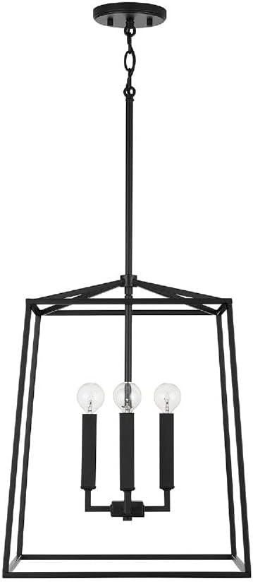 Capital Lighting 537642PN Thea Lantern Foyer Pendant, 4-Light 240 Total Watts, 20" H x 16" W, Polished Nickel