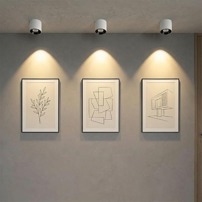 24W LED Dimmable White Ceiling Spot Light 4.92'' Aluminum CRI90 3000KCylinder Spotlight Indoor Modern Minimalist Focus White Ceiling Down Light Fixture for Living Room Hallway Foyer
