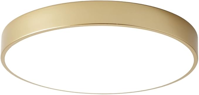 LED Ceiling Light Flush Mount Gold, 24W Kitchen Light Fixture Ceiling Mount Dimmable, 12 inch Close to Ceiling Light Fixture 5CCT for Bedroom, Bathroom, Living Room