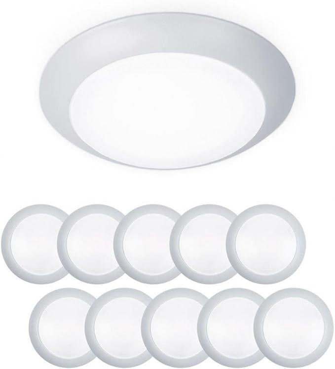 WAC Lighting Disc 4in LED Round Flush Mount with Recessed Retrofit Kit 3000K CCT 12W 725 Lumens in White (Pack of 10)