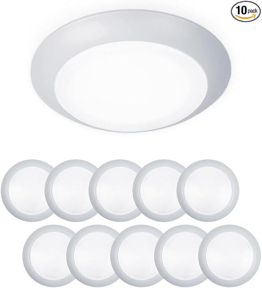 WAC Lighting Disc 4in LED Round Flush Mount with Recessed Retrofit Kit 3000K CCT 12W 725 Lumens in White (Pack of 10)
