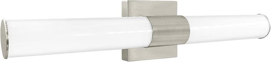 LUXRITE LED Bathroom Vanity Light Fixtures 24 Inch Brushed Nickel 5 CCT 2700K-5000K Selectable Over Mirror Vanity Lights Modern Wall Light Bar 24W 1700 Lumens CRI 90 Dimmable Damp Rated ETL Listed