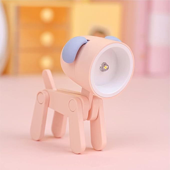 Cute Night Light for Kids, Mini Led Table Desk Lamp, Decorative Lamp Indoor Nightstand, Animal Pet Nightlights, Christmas Decorate Birthday Gifts for Children, Students (Dog 3 Colors-D)