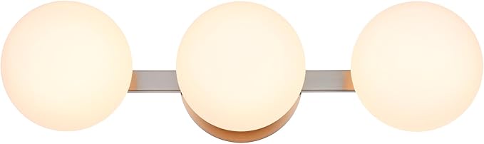 Bathroom Vanity Light Fixtures, Modern 3 Lights Globe Wall Sconce Lighting Brushed Nickel, Porch Wall Mount Light Fixture for Bathroom, Mirror Cabinets Hallway Stairs