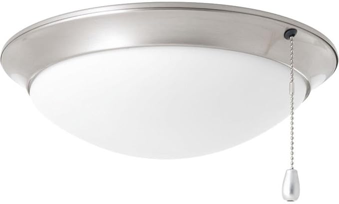 Progress Lighting 1-Light Universal Low Ceiling Fan Light Kit for AirPro Collection Ceiling Fans, Low Profile Design, Includes 1 LED Light Bulb, Brushed Nickel