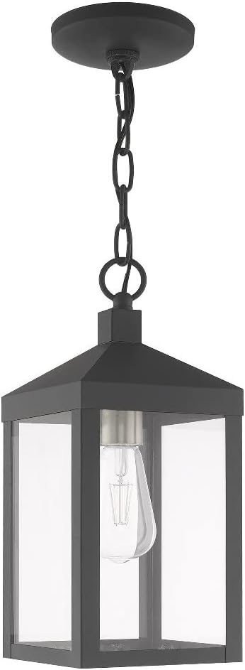 Livex Lighting 1 Light Brushed Nickel Outdoor Pendant Lantern