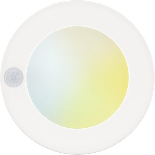 4 Inch Field Selectable 5CCT LED Motion Sensor Ceiling Light, 120V Wired Closet Light, 10 Watts, 600Lm, CRI80+, Non-dimmable, ETL Certified, Wet Location, Round/White, 1 Pack