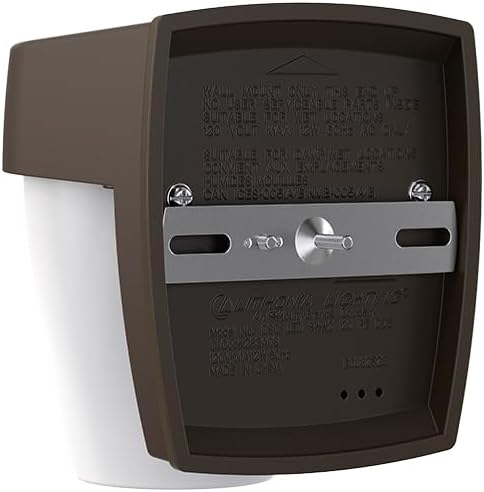 Lithonia Lighting LED Wall Pack Outdoor Light Fixture, Wall Sconce for Doorways and Garages, 3-in-1 Switchable White Light, 3 Diffuser Options, Dusk to Dawn Photocell, 120V, Bronze