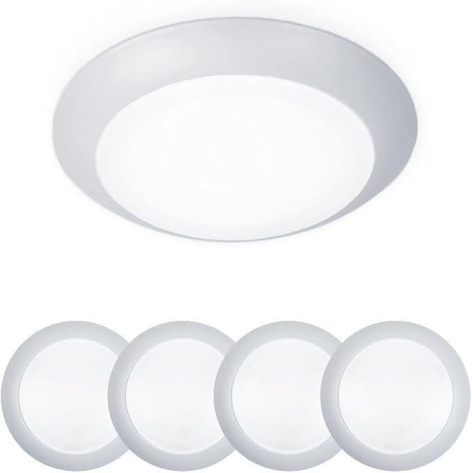 WAC Lighting Disc 4in LED Round Flush Mount with Recessed Retrofit Kit 3000K CCT 12W 725 Lumens in Brushed Nickel