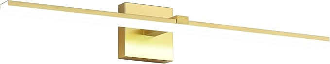 ZUZITO 40 Inch LED Vanity Light Gold Bathroom Lighting Fixtures Dimmable Modern Bathroom Lights Over Mirror 6000K Cool White