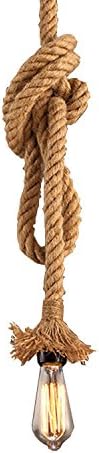 CTKcom 1 Head 1 Meter Vintage Hemp Rope Pendant Light Fixture E26/E27 Base, Vintage Ceiling Light Lamp,Retro Style for Dining Hall Restaurant Bar Lighting,110~130V, (Bulb not Included)