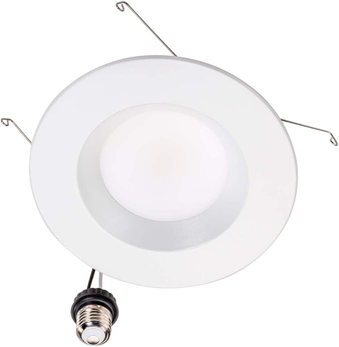 Topaz Round 6 Inch LED Recessed Retrofit Downlight, 8 W, Smooth Trim, 3000K, 90 CRI, White