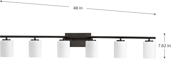 Progress Lighting P300385-020 Replay Bath & Vanity, 6-Light, Antique Bronze