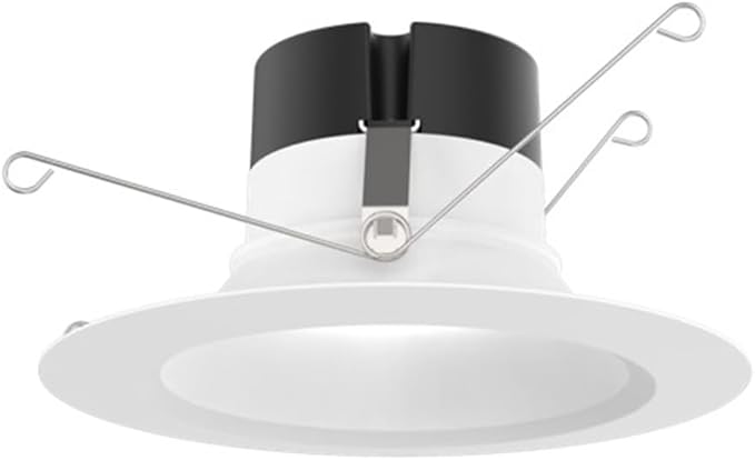 Juno E Series 5"/6" LED Ceiling Light, Smooth Trim Recessed Lighting with 5-in-1 Switchable White Color, 900 Lumens, Wet Rated LED Downlight, Dimmable, White