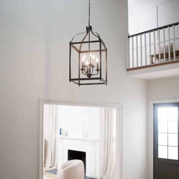 KICHLER Larkin 36.25" 6 Light Pendant in Brushed Nickel