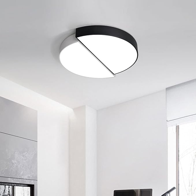 Minimalist Ceiling Lamp White Light Energy Saving LED Lights Easy to Install Lighting Fixture Decorative Black and Style Bedroom Study Living Room