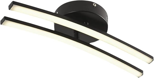 Modern Minimalist Black and White Ceiling Light Fixture, Warm White Bedroom Lamp and Living Room Hanging Light, Close to Ceiling Decorative Lighting for Hallway and Corridor