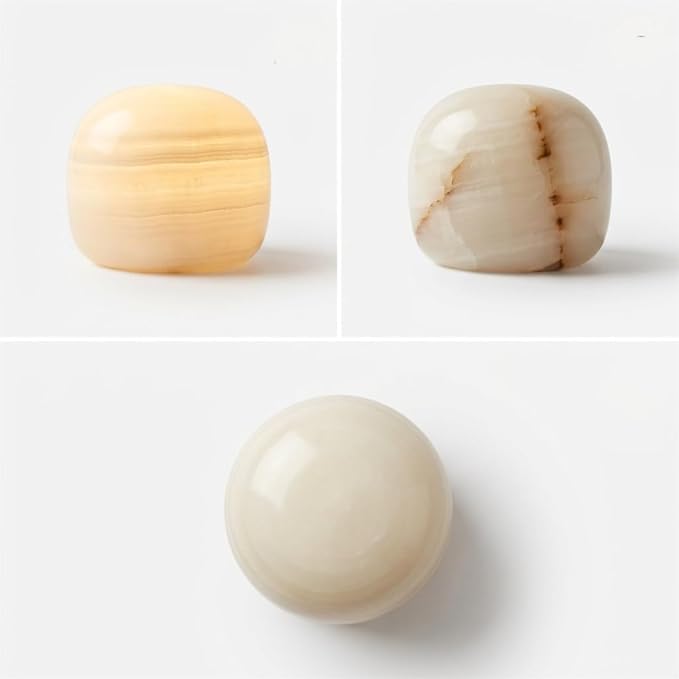 Natural Marble Lamp, Cordless Rechargeable Tap Light, 3-Way Dimmable Ambient Stone Glow Lamp, Portable Zen Decor Gift for Bedroom Desk Shelf