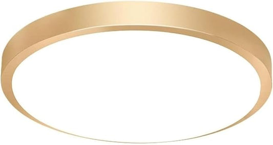 KISAD Modern and Minimalism Ceiling Lamp Ultra-Thin Circular Flush Mount Ceiling Light Acrylic Lampshade Ceiling Light Fixture for Bedroom(Gold,34cm)
