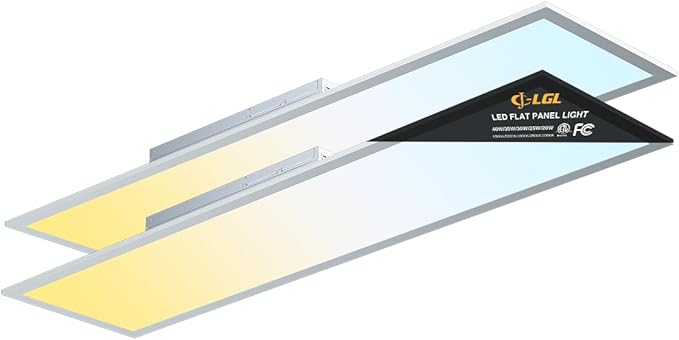 1x4 LED Flat Panel Light, Drop Ceiling Lights Fixture, Selectable Features, 20W/25W/30W/35W/40W, 3000K/3500K/4000K/5000K/6500K, Dimmable (0-10V), for Office Kitchen, ETL Listed (1x4FT-2Pack)