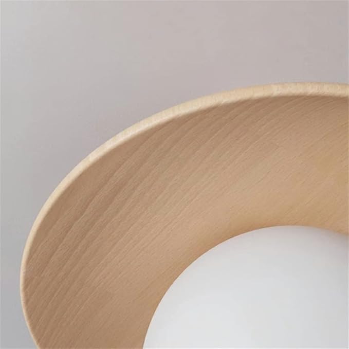 LITFAD Close to Ceiling Lamp Nordic Minimalist Wooden Small Ceiling Light Fixture for Bedroom Corridors Balconies, 11" W x 7.1" H 110V-120V