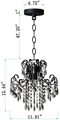 Q&S Mini Crystal Chandelier, Modern Pink Chandelier,Small Hanging Light Fixture for Princess Room Dressing Room Bathroom Clothing Store Salon W11.8 1 Light E26. UL Listed
