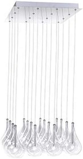 ET2 Lighting Larmes 16-Light Pendant | Polished Chrome Finish | Clear Glass Teardrop Shade | Modern Hanging Ceiling Light | E20117-18