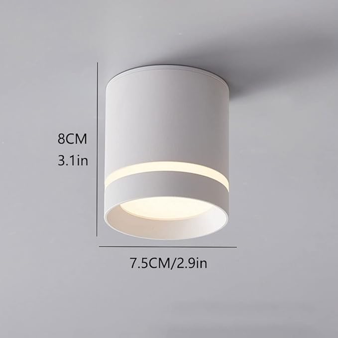 Minimalist Ceiling Downlight Cylinder LED Ceiling Light Aluminum Anti-Glare Ceiling Light Fixture Indoor Mini Ceiling Lamp for Corridor Living Room Bedroom
