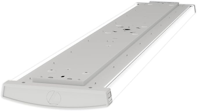 Lithonia Lighting TruWrap 4 Foot LED Ceiling Light Fixture, Low-Profile Wraparound LED Shop Light, Adjustable Lumens, Selectable Warm White/Cool White/Daylight Color, Curved Diffuser, Medium Width